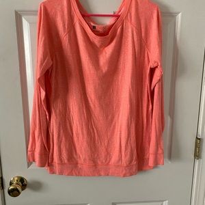 Neon orange workout long sleeved top